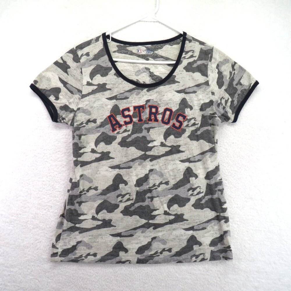 Houston Astros Shirt Womens XL Camo MLB‎ Baseball Campus Lifestyle Tee